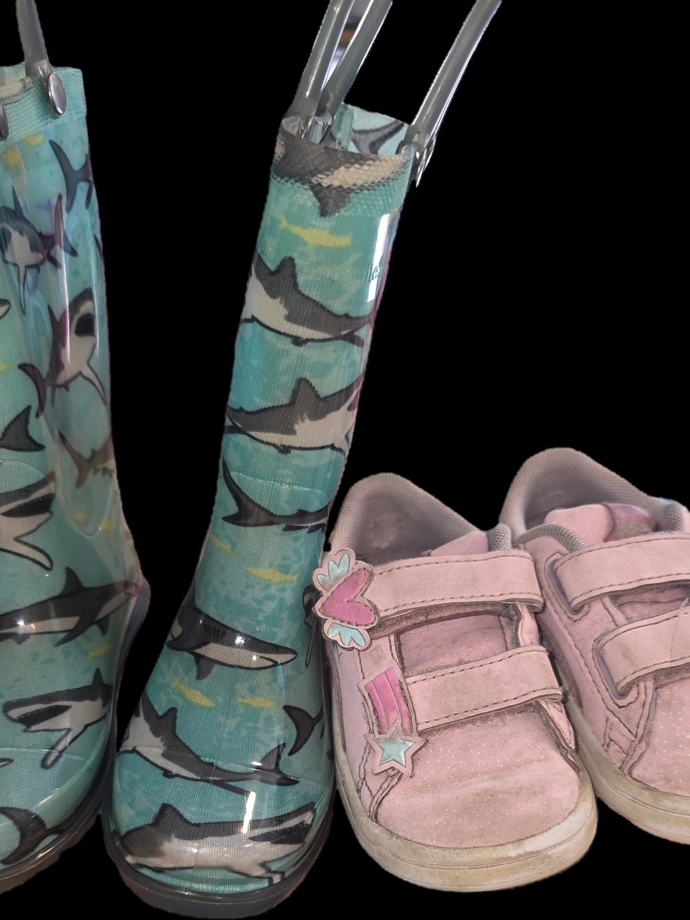 Toddler 6c Shark Light Up Rain Boots And Puma Sneakers